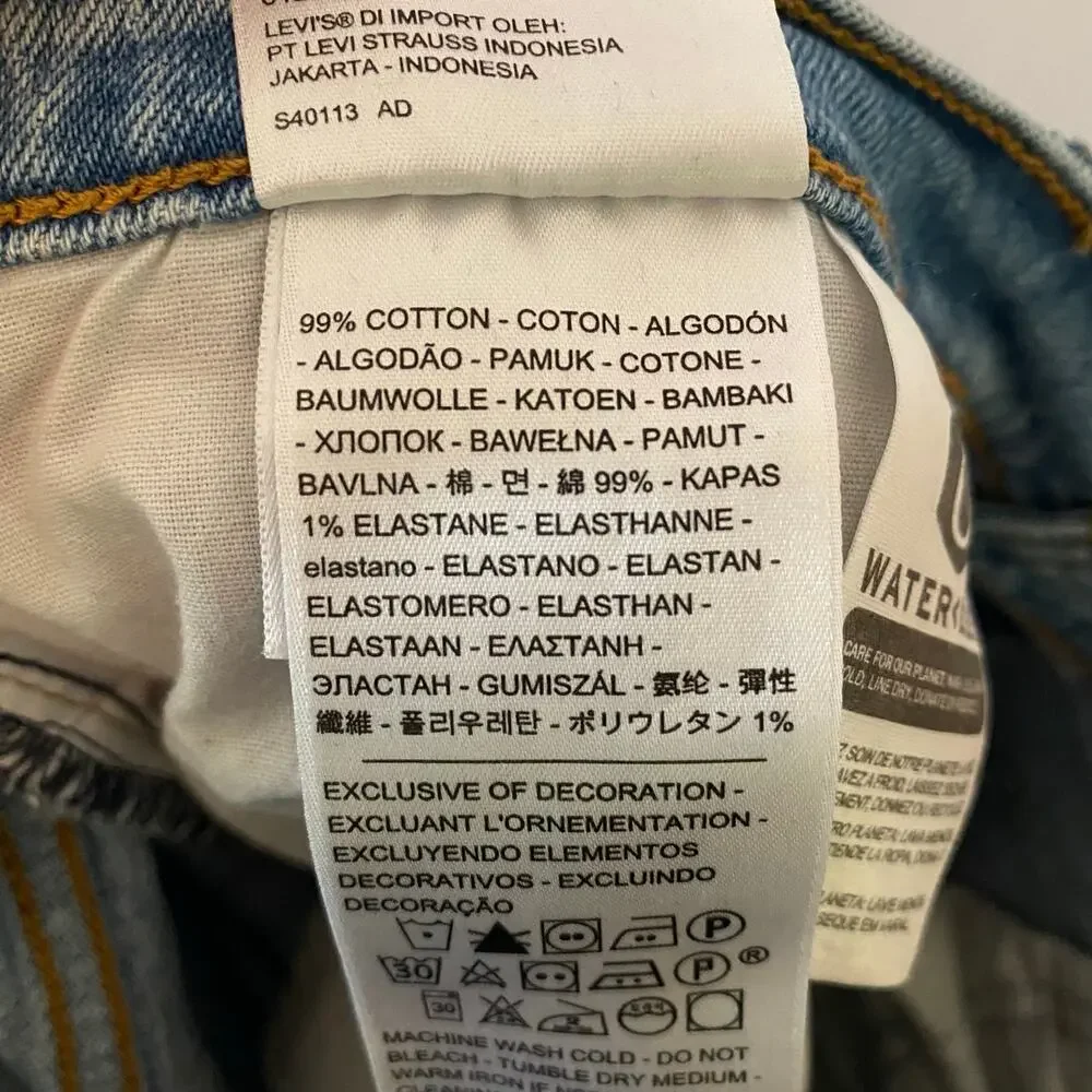 Levi's Premium Wedgie High Rise Straight Leg Jeans Button Fly Medium Wash 32